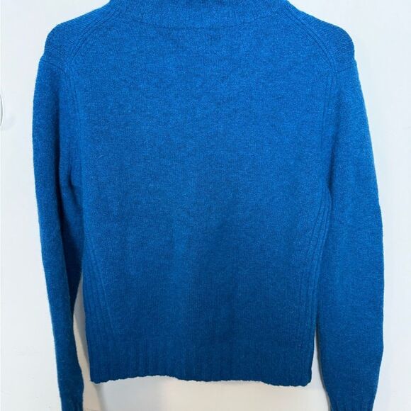 J. Crew Marino Wool Blend Teal Sweater Mock Turtle Neck Size Small style #J6366 - Picture 5 of 5